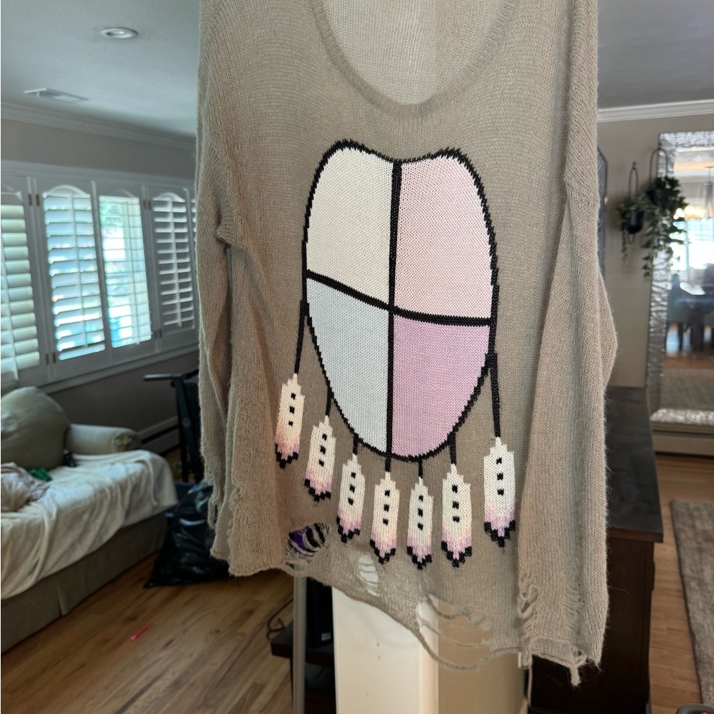 Wildfox Metallic Gold Sweater